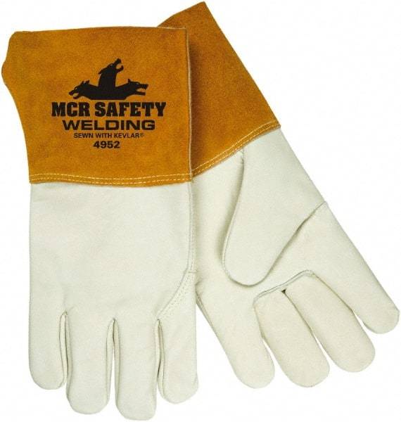 MCR Safety - Size L Unlined Cowhide Welding Glove - Wing Thumb, For MIG/TIG - Industrial Tool & Supply