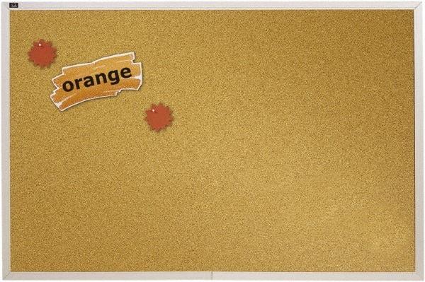 Quartet - 96" Wide x 48" High Open Cork Bulletin Board - Natural (Color) - Industrial Tool & Supply