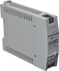 Sola/Hevi-Duty - 100 Watt, 0.60 Amp, 264 VAC, 375 VDC Input, 24 to 28 VDC Output, DIN Rail Power Supply - Screw Terminal Connection, 1 Output, 0.9 Inch Wide x 3.8 Inch Deep x 2.95 Inch High, Up to 80% Efficiency, 14 to 140°F, Green LED Display - Industrial Tool & Supply