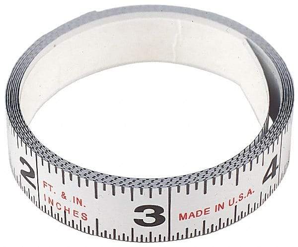 Starrett - Adhesive Tape Measures Length (Feet): 12.00 Length (Meters): 3.66 - Industrial Tool & Supply