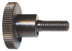 Morton Machine Works - M8x1.25 Knurled Shoulder Grade C-1018 Steel Thumb Screw - 58mm OAL, 30mm Head Diam x 6mm Head Height - Industrial Tool & Supply