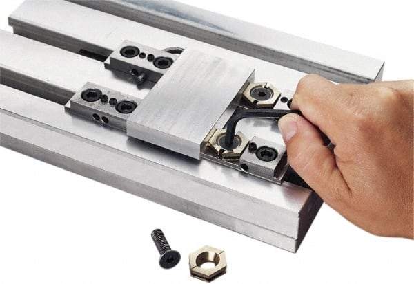Kurt - 11/16" Aluminum Bronze Hex, 1/4-20 Stud Thread, Symmetrical Hex Clamp - 3/16" Hex Height, 987 Lb Holding Force, Alloy Steel Stud, 0.625" Long Thread, 11 Ft/Lb Torque, 6 Clamps - Industrial Tool & Supply
