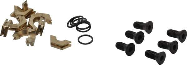 Kurt - 5/8" Aluminum Bronze Hex, 5/16-18 Stud Thread, Symmetrical Hex Clamp - 1/4" Hex Height, 1,400 Lb Holding Force, Alloy Steel Stud, 0.75" Long Thread, 18 Ft/Lb Torque, 6 Clamps - Industrial Tool & Supply