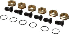 Kurt - 1-1/8" Aluminum Bronze Hex, 1/2-13 Stud Thread, Symmetrical Hex Clamp - 3/8" Hex Height, 2,600 Lb Holding Force, Alloy Steel Stud, 1.25" Long Thread, 83 Ft/Lb Torque, 6 Clamps - Industrial Tool & Supply