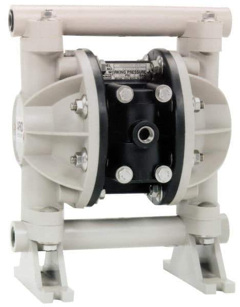 ARO/Ingersoll-Rand - 1/2" NPT, Nonmetallic, Air Operated Diaphragm Pump - PTFE Diaphragm, Polypropylene Housing - Industrial Tool & Supply