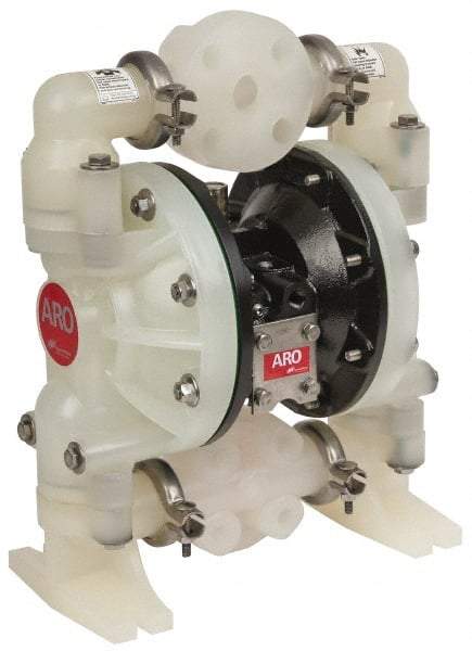 ARO/Ingersoll-Rand - 1" NPT, Nonmetallic, Air Operated Diaphragm Pump - PTFE Diaphragm, Polypropylene Housing - Industrial Tool & Supply