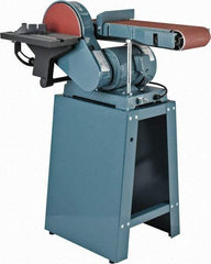 Enco - 48 Inch Long x 6 Inch Wide Belt, 9 Inch Diameter, Combination Sanding Machine - 1,350 Ft./min Belt Speed, 3/4 HP, Single Phase - Industrial Tool & Supply