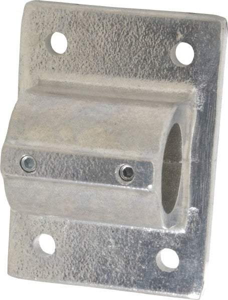 Hollaender - 1-1/4" Pipe, Wall Mount Flange, Aluminum Alloy Flange Pipe Rail Fitting - Bright Finish - Industrial Tool & Supply
