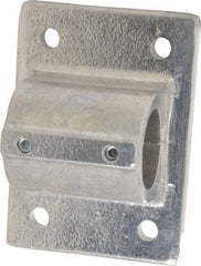 Hollaender - 1-1/4" Pipe, Wall Mount Flange, Aluminum Alloy Flange Pipe Rail Fitting - Bright Finish - Industrial Tool & Supply