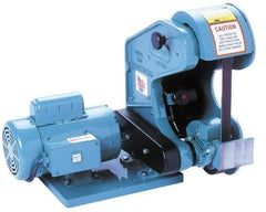 Burr King - 42 Inch Long x 1 Inch Wide Belt Grinder - 3/4 hp, 120 Volts, Vertical Belt, 530 to 5,300 Ft. per Min Belt Speed - Industrial Tool & Supply