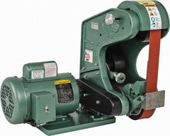 Burr King - 48 Inch Long x 2 Inch Wide Belt Grinder - 1 hp, 120 Volts, Vertical Belt, 6,000 Ft. per Min Belt Speed - Industrial Tool & Supply