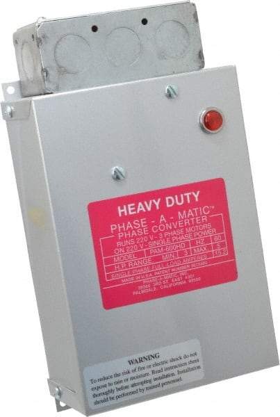 Made in USA - 3 to 5 hp Static Phase Converter - Industrial Tool & Supply