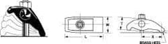Jergens - 1/2" Stud, 2" Max Clamping Height, Steel, Adjustable & Self-Positioning Strap Clamp - 4-1/4" Long, 1-3/4" Wide, 1-1/2" High, 2-1/2" Heel to Stud Center - Industrial Tool & Supply