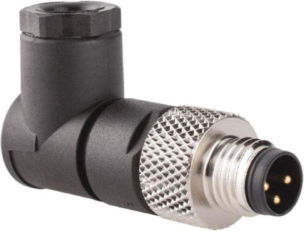 Brad Harrison - 4 Amp, Male 90° Field Attachable Connector Sensor and Receptacle - 60 VAC, 75 VDC, IP67 Ingress Rating - Industrial Tool & Supply