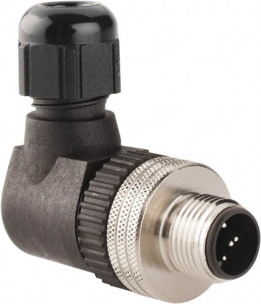 Brad Harrison - 4 Amp, Male 90° Field Attachable Connector Sensor and Receptacle - 30 VAC, 36 VDC, IP67 Ingress Rating - Industrial Tool & Supply