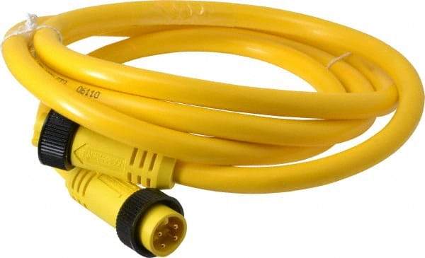 Brad Harrison - 10 Amp, Female Straight, Male Straight Cordset Sensor and Receptacle - 600 Volt, 1.83m Cable Length, IP67 Ingress Rating - Industrial Tool & Supply