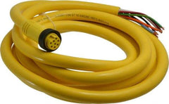 Brad Harrison - 7 Amp, Female Straight to Pigtail Cordset Sensor and Receptacle - 600 Volt, 3.66m Cable Length, IP67 Ingress Rating - Industrial Tool & Supply