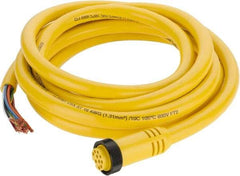 Brad Harrison - 7 Amp, Female Straight to Pigtail Cordset Sensor and Receptacle - 600 Volt, 3.66m Cable Length, IP67 Ingress Rating - Industrial Tool & Supply