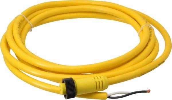 Brad Harrison - 13 Amp, Female Straight to Pigtail Cordset Sensor and Receptacle - 600 Volt, 3.66m Cable Length, IP67 Ingress Rating - Industrial Tool & Supply