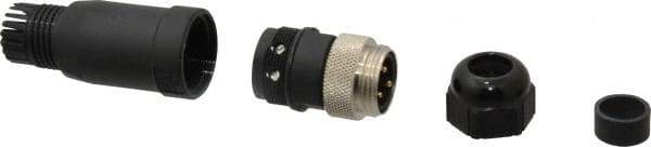 Brad Harrison - 8 Amp, Male Straight Field Attachable Connector Sensor and Receptacle - 600 VAC/VDC, IP67 Ingress Rating - Industrial Tool & Supply