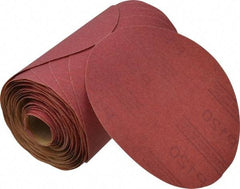 3M - 6" Diam, 120 Grit FEPA, Aluminum Oxide Adhesive PSA Disc - Fine Grade, Red, A Weighted Backing, Flexible, Use with Random Orbital Sanders - Industrial Tool & Supply