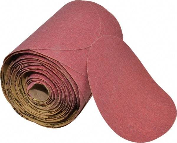 3M - 6" Diam, 80 Grit FEPA, Aluminum Oxide Adhesive PSA Disc - Medium Grade, Red, D Weighted Backing, Flexible, Use with Random Orbital Sanders - Industrial Tool & Supply