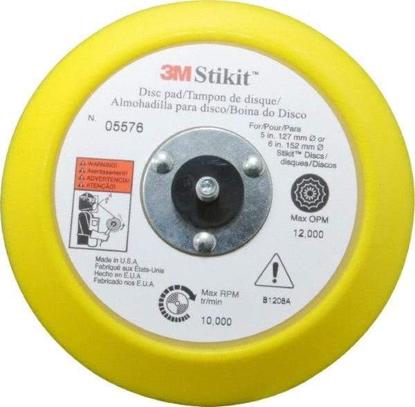 3M - 6" Diam Adhesive/PSA Disc Backing Pad - 3/4" Shank Diam, Medium Density, 10,000 RPM - Industrial Tool & Supply
