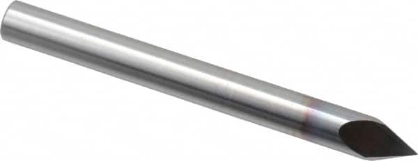 Accupro - 1/4" Diam 2 Flute Single End Solid Carbide Chamfer Mill - Industrial Tool & Supply