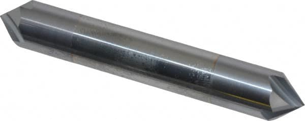 Accupro - 3/8" Diam 4 Flute Double End Solid Carbide Chamfer Mill - Industrial Tool & Supply