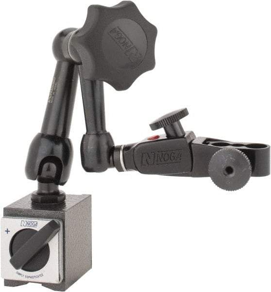 Noga - 70 Lb Magnetic Force, Fine Adjustment Indicator Positioner & Holder with Base - Articulated Arm, Rectangular Base, 35mm Base Height, 40mm Base Length, 30mm Base Width - Industrial Tool & Supply