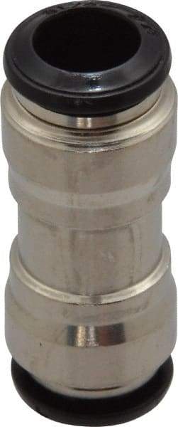 Alpha Technologies - 8mm Outside Diam, Nickel Plated Brass Push-to-Connect Tube Union - 250 Max psi, Tube to Tube Connection, Buna O-Ring - Industrial Tool & Supply