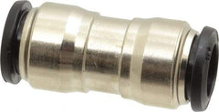 Alpha Technologies - 12mm Outside Diam, Nickel Plated Brass Push-to-Connect Tube Union - 250 Max psi, Tube to Tube Connection, Buna O-Ring - Industrial Tool & Supply