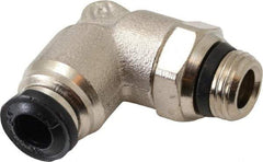 Alpha Technologies - 5mm Outside Diam, 1/8 Universal, Nickel Plated Brass Push-to-Connect Tube Male Swivel Elbow - 250 Max psi, Tube to Universal Thread Connection, Buna O-Ring - Industrial Tool & Supply