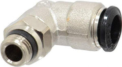 Alpha Technologies - 8mm Outside Diam, 1/8 Universal, Nickel Plated Brass Push-to-Connect Tube Male Swivel Elbow - 250 Max psi, Tube to Universal Thread Connection, Buna O-Ring - Industrial Tool & Supply
