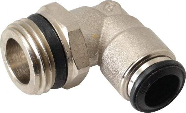 Alpha Technologies - 10mm Outside Diam, 1/2 Universal, Nickel Plated Brass Push-to-Connect Tube Male Swivel Elbow - 250 Max psi, Tube to Universal Thread Connection, Buna O-Ring - Industrial Tool & Supply