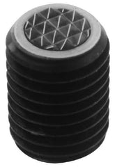 Fairlane - Serrated Tooth, 5/8-18, 5/16" Internal Hex, 1" Thread Length, Black Oxide Finish, Fully Threaded, Adjustable Positioning Gripper - 1/2" Pad Diam, 4-Point Tooth Grade - Industrial Tool & Supply