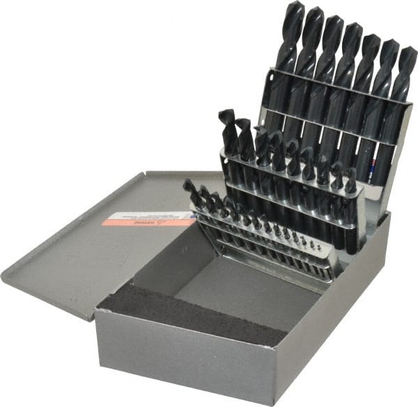Triumph Twist Drill - 1/16 to 1/2", 135° Point, Oxide Finish, High Speed Steel Screw Machine Length Drill Bit Set - Industrial Tool & Supply