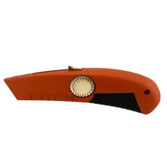 PHC - Retractable Utility Knife - 1/2" Blade, OSHA Orange Zinc Handle, 1 Blade Included - Industrial Tool & Supply