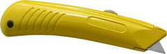 PHC - Retractable Utility Knife - 1" Blade, Yellow Zinc Handle, 1 Blade Included - Industrial Tool & Supply