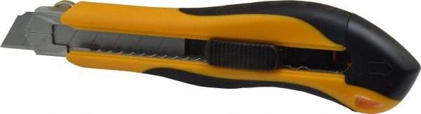 PHC - Snap Utility Knife - 4-1/4" Blade, Yellow & Black Plastic Handle, 6 Blades Included - Industrial Tool & Supply