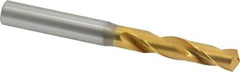 OSG - 0.332" 130° Spiral Flute Cobalt Screw Machine Drill Bit - TiN Finish, Right Hand Cut, 1-11/16" Flute Length, 3-1/2" OAL, Standard Point, Straight Shank - Industrial Tool & Supply