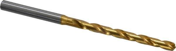 OSG - #3 130° Cobalt Jobber Drill - TiN Finish, Right Hand Cut, Spiral Flute, Straight Shank, 4-5/16" OAL, Standard Point - Industrial Tool & Supply