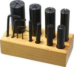 Interstate - 8 Piece 1/8" Increment Expanding Lathe Arbor Set - 1/4", 3/8", 1/2", 5/8", 3/4", 7/8", 1" & 1-1/4" Arbors, 3 & 4" OAL - Industrial Tool & Supply
