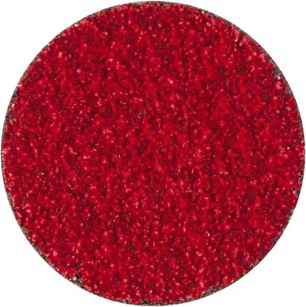 Merit Abrasives - 2" Disc Diam, 40 Grit, Ceramic Quick Change Disc - Type S Attaching System, Coated, Coarse Grade, 30,000 RPM - Industrial Tool & Supply