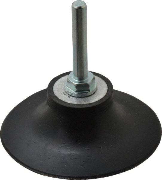 Merit Abrasives - 3" Diam Quick-Change Type R Disc Backing Pad - 1/4" Shank Diam, Medium Density, 20,000 RPM, Power-Lock Type 3 Compatible - Industrial Tool & Supply