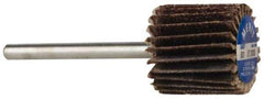 Merit Abrasives - 5/8" Diam x 5/8" Face Width, Medium Aluminum Oxide Coated Mounted Flap Wheel - 1/8" Shank Mount, 80 Grit, Cloth Backing, 37,000 Max RPM - Industrial Tool & Supply
