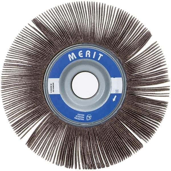Merit Abrasives - 6" Diam, 120 Grit Ceramic Unmounted Flap Wheel - 1" Hole, 1" Wide, Coated, Fine Grade, 6,000 Max RPM , Cloth Backing - Industrial Tool & Supply