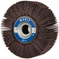 Merit Abrasives - 6" Diam, 60 Grit Aluminum Oxide Unmounted Flap Wheel - 1" Hole, 2" Wide, Coated, Medium Grade, 6,000 Max RPM , Cloth Backing - Industrial Tool & Supply