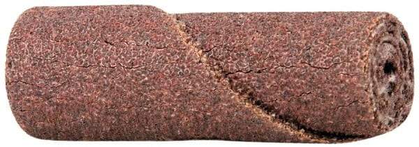 Merit Abrasives - 1/2" Max Roll Diam x 1-1/2" OAL, 60 Grit Aluminum Oxide Straight Cartridge Roll - 1/8" Pilot Hole Diam, Medium Grade, 23,000 Max RPM - Industrial Tool & Supply