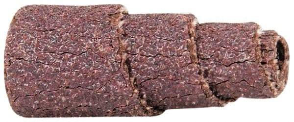 Merit Abrasives - 1" Long x 3/8" Diam, Aluminum Oxide, Full Taper Cartridge Roll - 60 Grit, 1/8" Pilot Hole Diam, Medium Grade - Industrial Tool & Supply